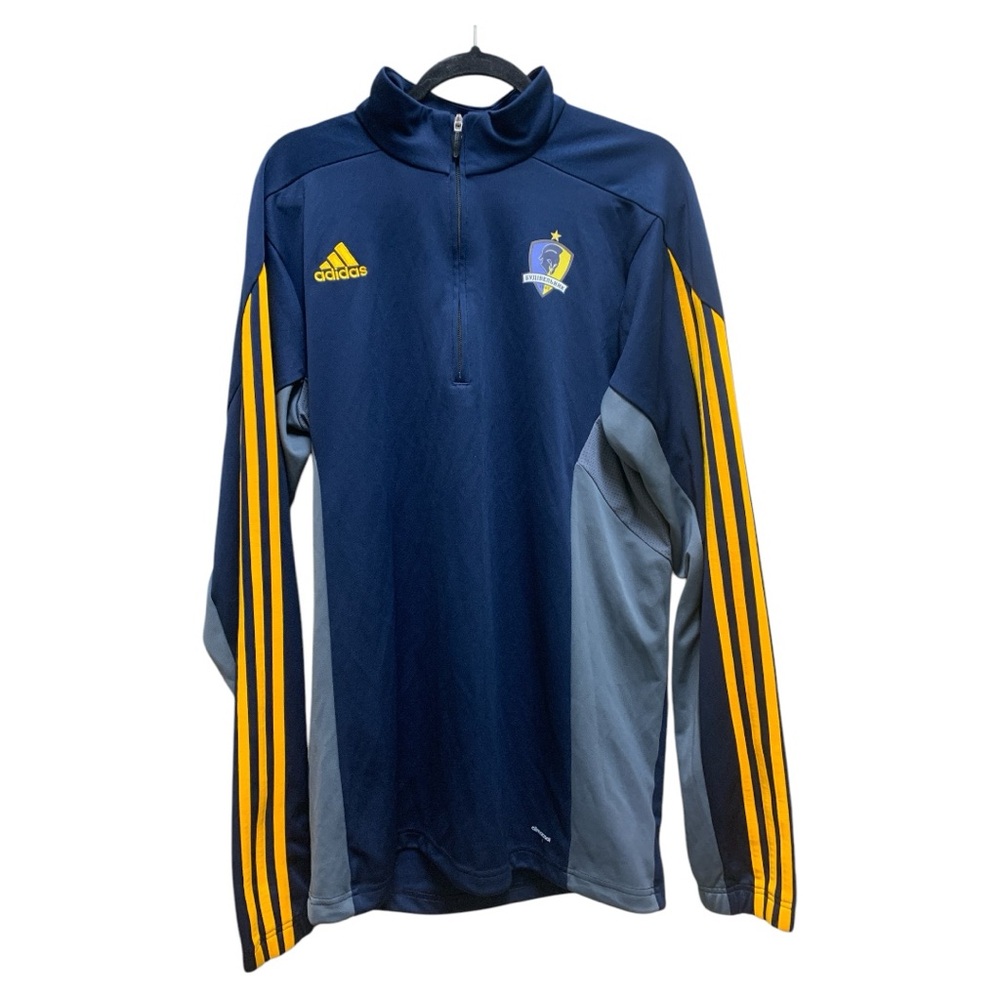 Adidas Navy Quarter Zip Basketball Jacket. Ukrainian basketball team logo. 2XLT